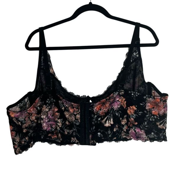 Torrid Curve Womens Floral Lace Unlined Longline Underwire Bra Multicolor Size 6 - Picture 3 of 16